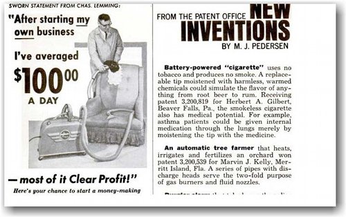 Image showing a short article on the original patent application.