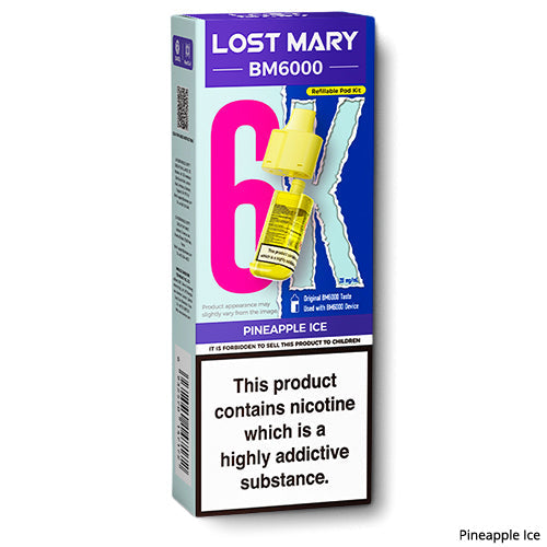 Lost Mary BM6000 Pineapple Ice Refill Pods | 3 for 14 | E-Cigarette Direct Lost Mary BM6000 Pineapple Ice Refill Pods | 3 for 14 | E-Cigarette Direct