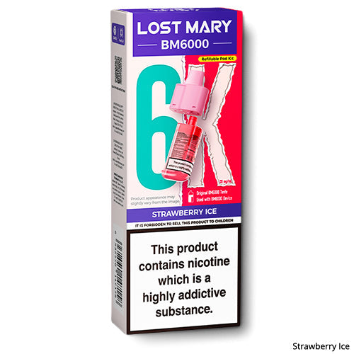 Lost Mary BM6000 Strawberry Ice Refill Pods | 3 for 14 | E-Cigarette Direct Lost Mary BM6000 Strawberry Ice Refill Pods | 3 for 14 | E-Cigarette Direct