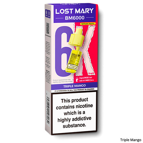 Lost Mary BM6000 Triple Mango Refill Pods | 3 for 14 | E-Cigarette Direct Lost Mary BM6000 Triple Mango Refill Pods | 3 for 14 | E-Cigarette Direct