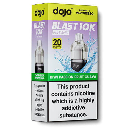 Dojo Blast 10k Kiwi Passion Fruit Guava Pod & Refill | Just 4.99 E-Cigarette Direct Dojo Blast 10k Kiwi Passion Fruit Guava Pod & Refill | Just 4.99 E-Cigarette Direct