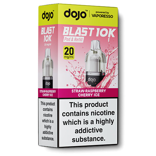 Dojo Blast 10k Straw-Raspberry Cherry Ice Pod & Refill | Just 4.99 E-Cigarette Direct Dojo Blast 10k Straw-Raspberry Cherry Ice Pod & Refill | Just 4.99 E-Cigarette Direct