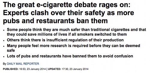 Daily Mail unsure about Ecigs.