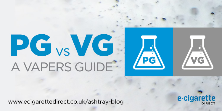 PG v. VG: Featured image showing a bottle of propylene glycol and a bottle of vegetable glycerine.