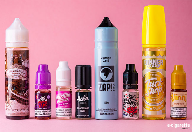 Different sweets as e-liquid flavours