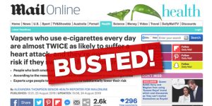 Daily Mail coverage of the alleged link between vaping and heart attacks.