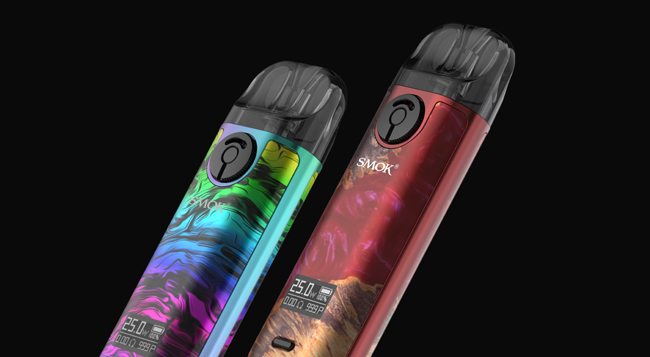 Brightly coloured Smok Novo 4 devices. 