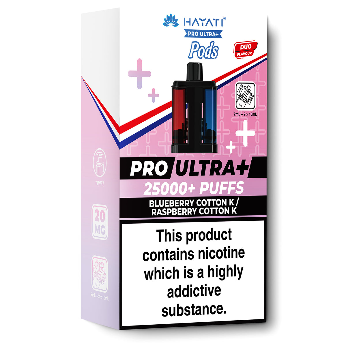 Hayati Pro Ultra+ refill pods blueberry cotton k / raspberry cotton k flavour