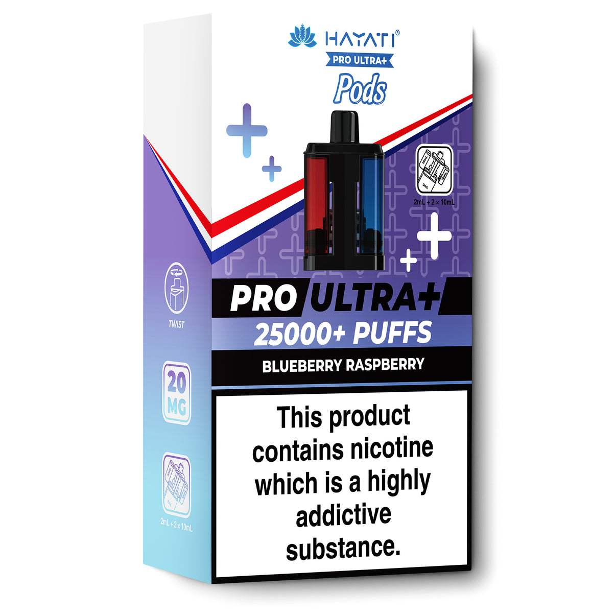 Hayati Pro Ultra+ refill pods blueberry raspberry flavour