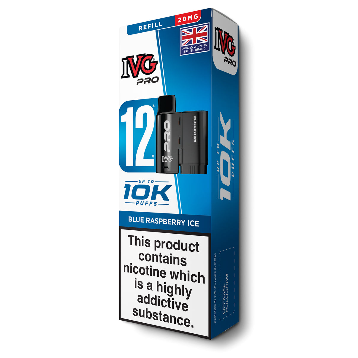 IVG Pro 12 refill pods blue raspberry ice flavour