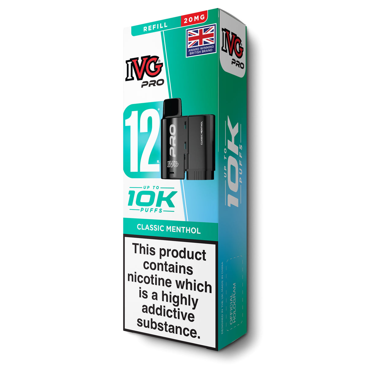 IVG Pro 12 refill pods classic menthol flavour