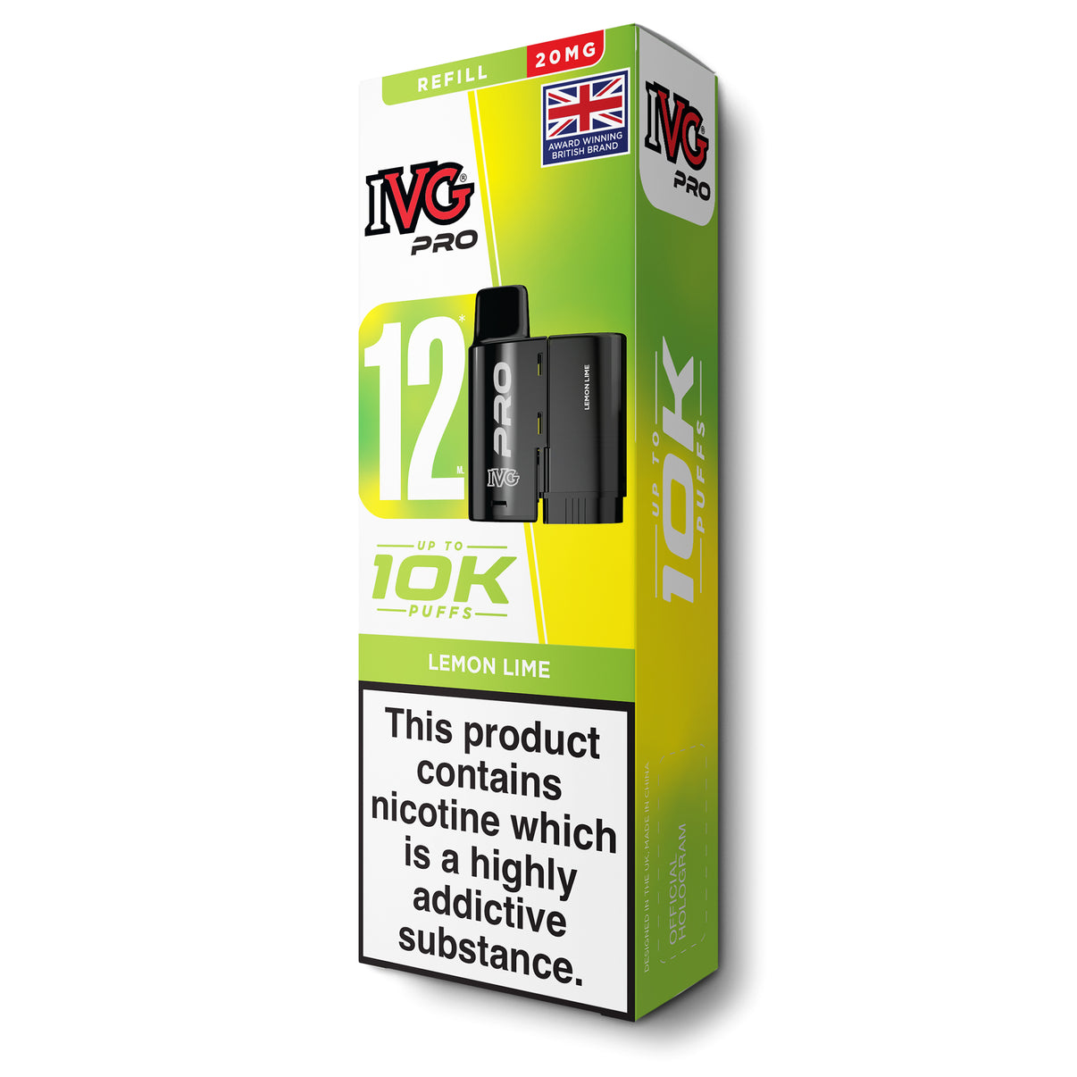 IVG Pro 12 refill pods lemon lime flavour