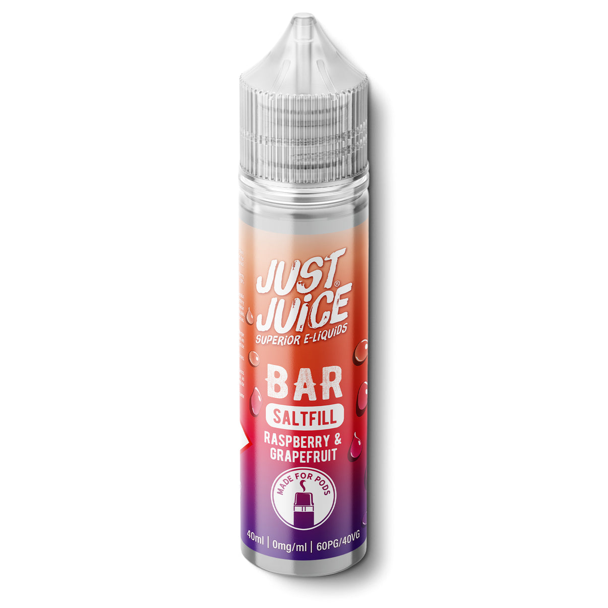 grapefruit vape juice Just Juice Bar Saltfill Raspberry & Grapefruit | 40ml Shortfill