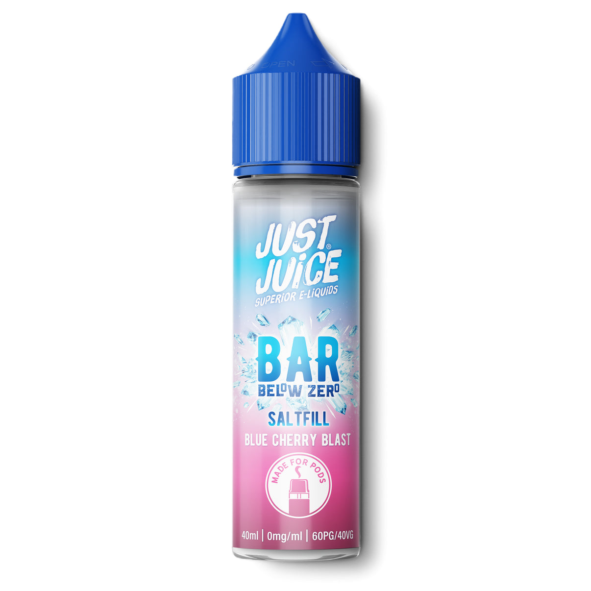 Just Juice Bar Below Zero 40ml saltfill blue cherry blast flavour