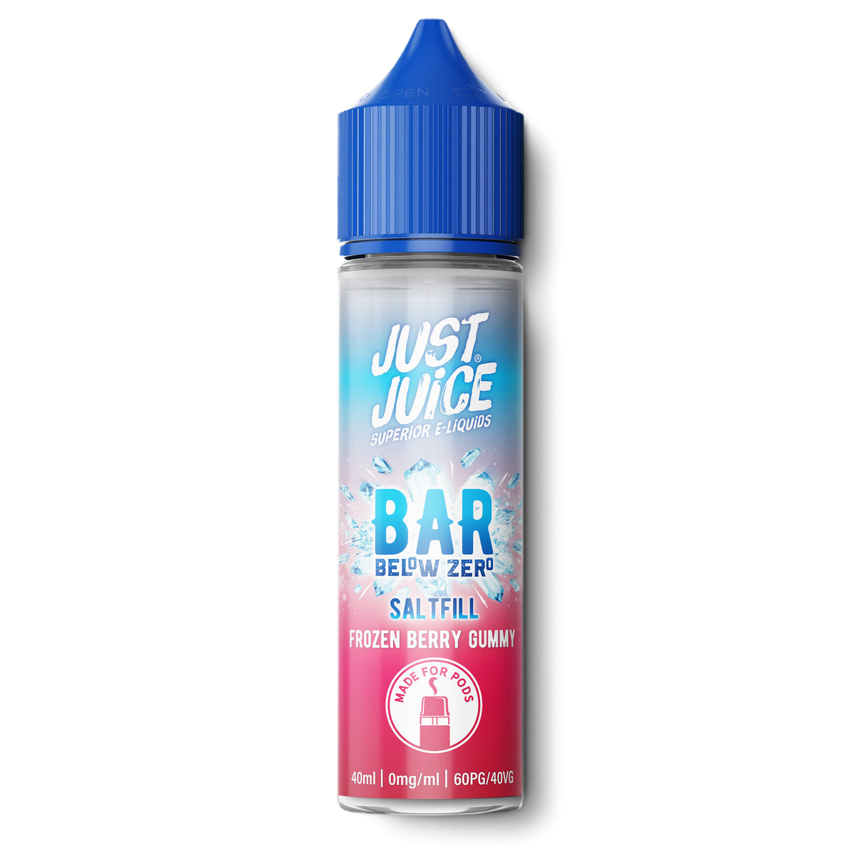 Just Juice Bar Below Zero 40ml saltfill frozen berry gummy flavour