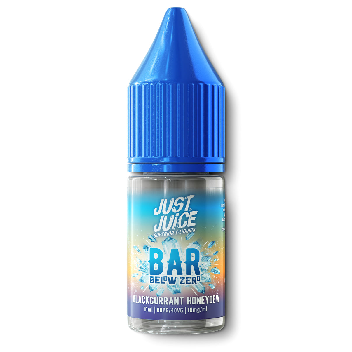 Bottle of Just Juice Bar Below Zero blackcurrant honeydew nic salt