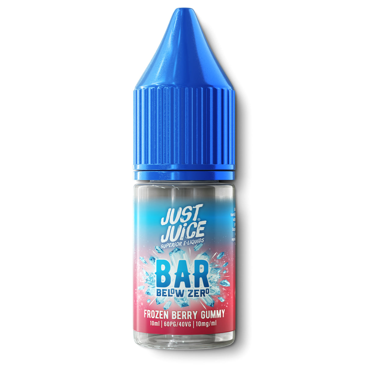 Bottle of Just Juice Bar Below Zero frozen berry gummy nic salt
