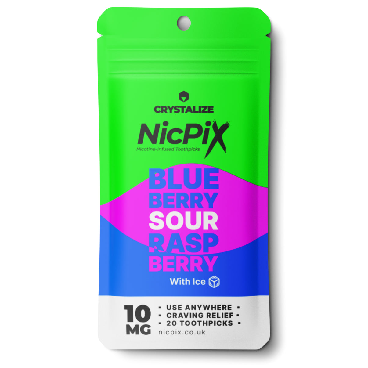 Crystalize NicPix nicotine toothpicks blueberry sour raspberry flavour