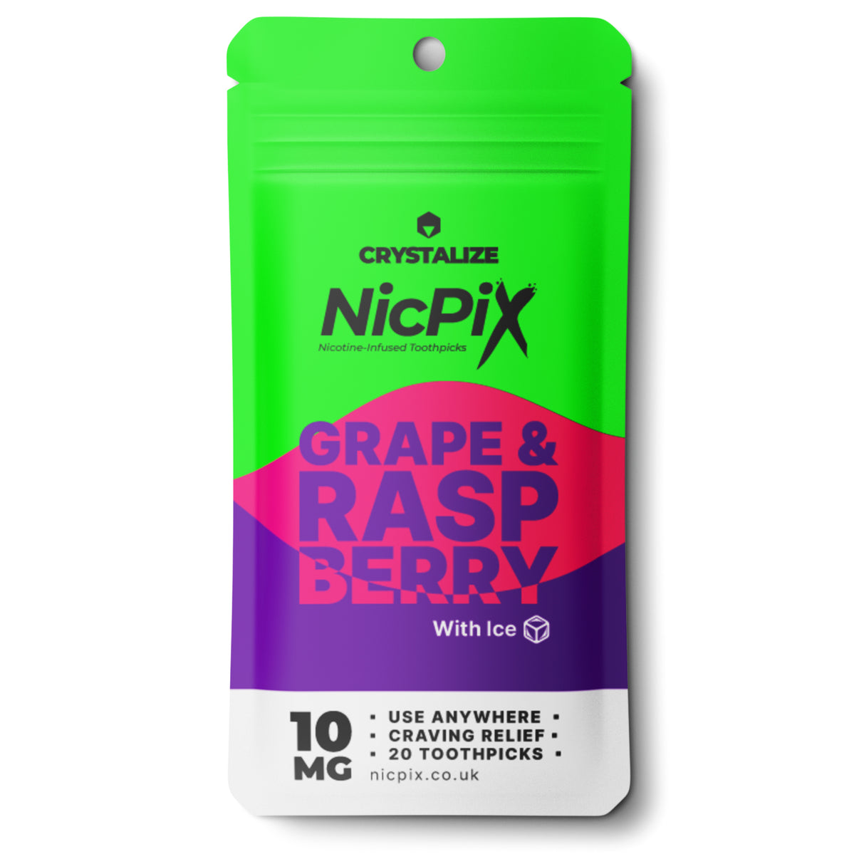 Crystalize NicPix nicotine toothpicks grape & raspberry flavour