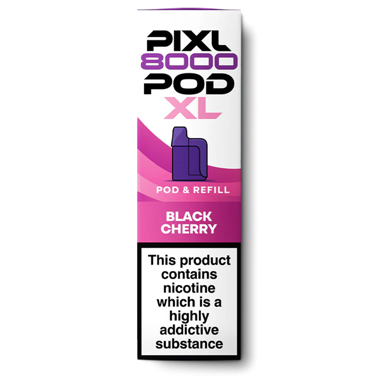 Pixl 8000 pod and refill black cherry flavour