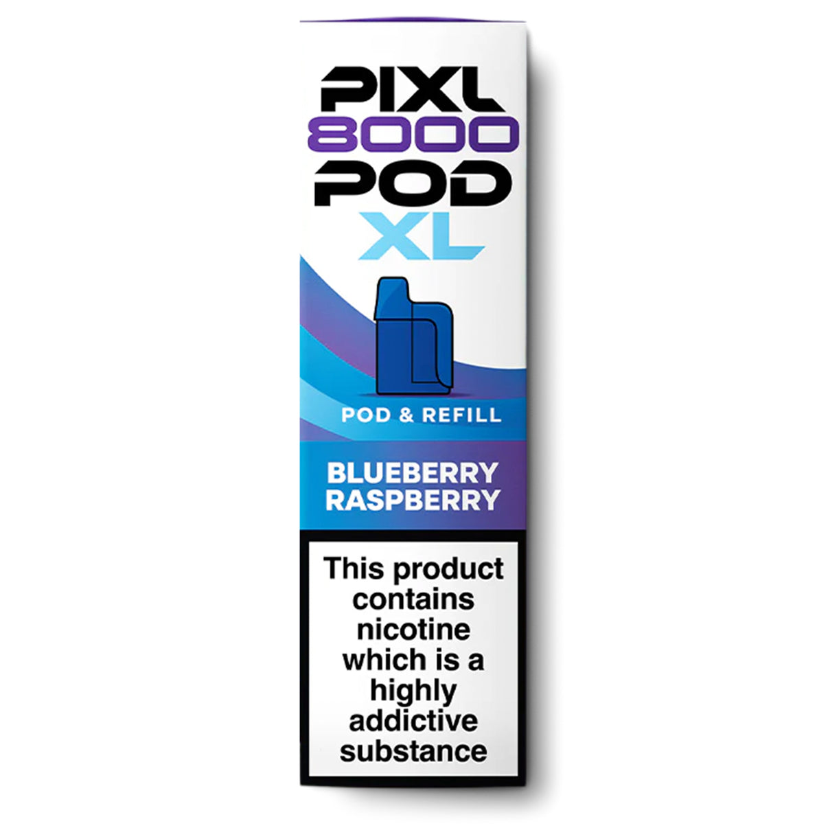 Pixl 8000 pod and refill blueberry raspberry flavour