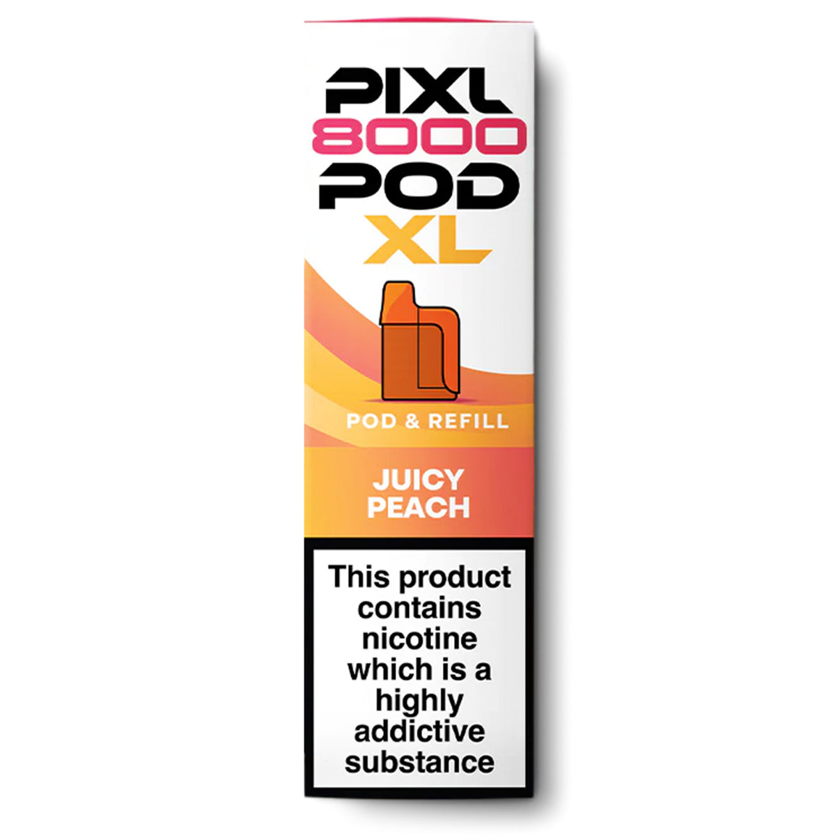 Pixl 8000 pod and refill juicy peach flavour