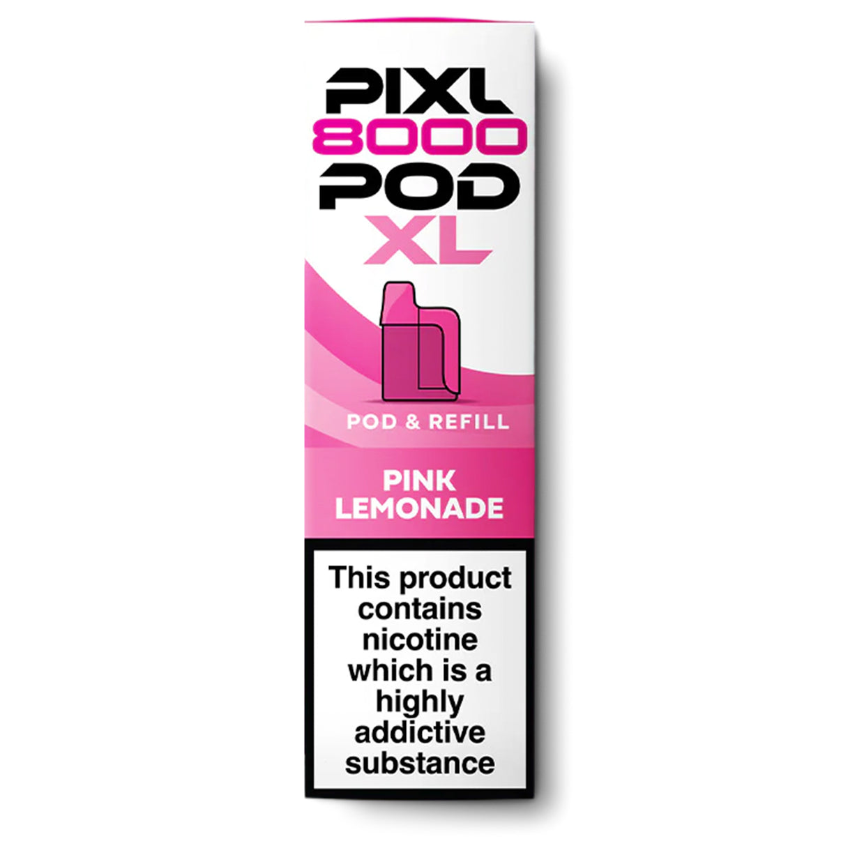 Pixl 8000 pod and refill pink lemonade flavour