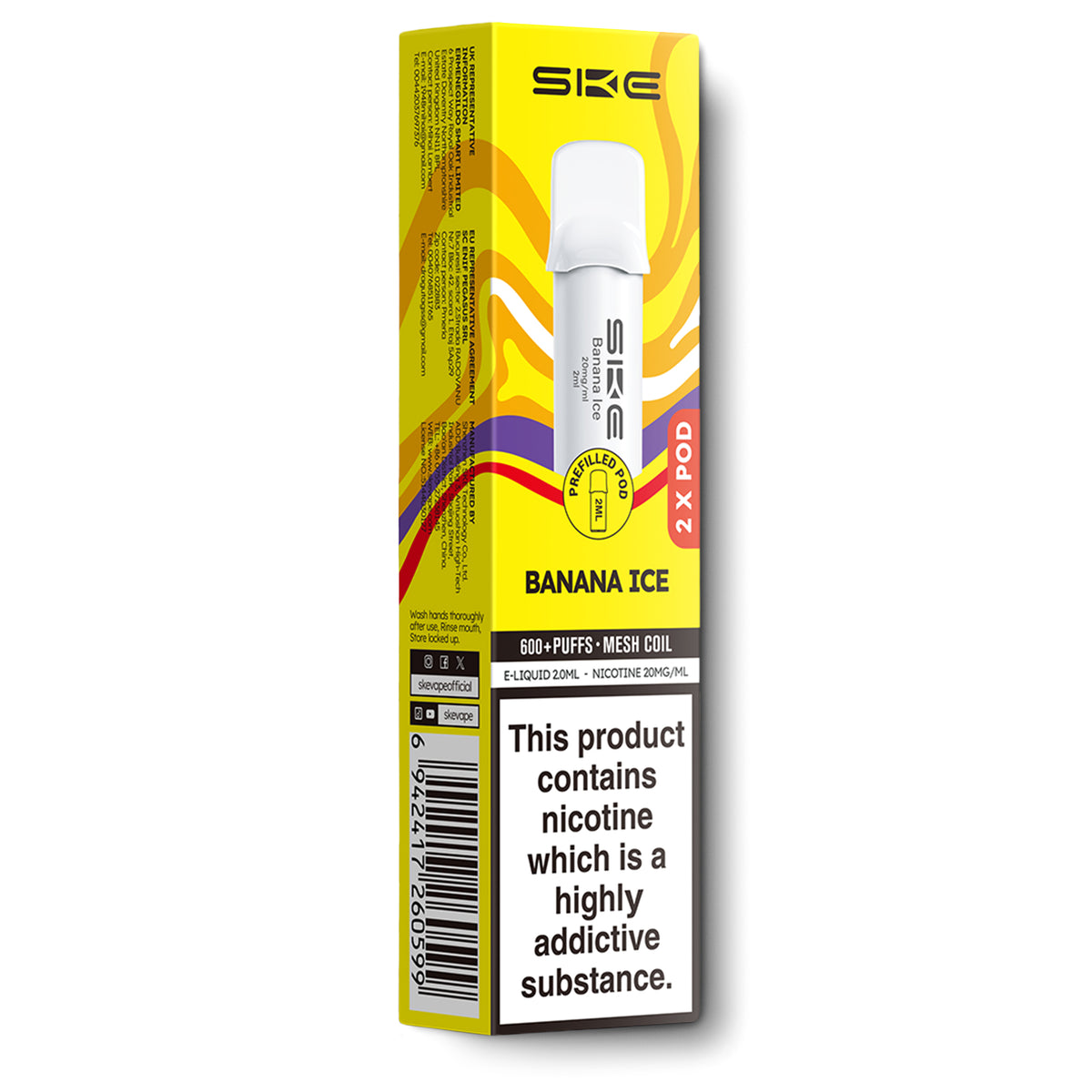 uwell caliburn charge time Cherry Ice SKE Crystal 600 Pro Prefilled Pods 10 Pack main image 0