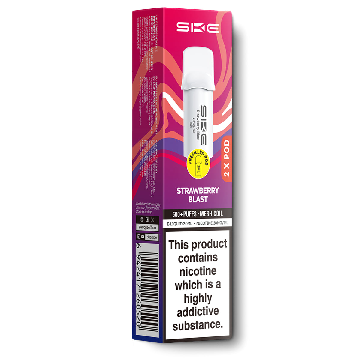 SKE 600 Pro Pods Strawberry Blast