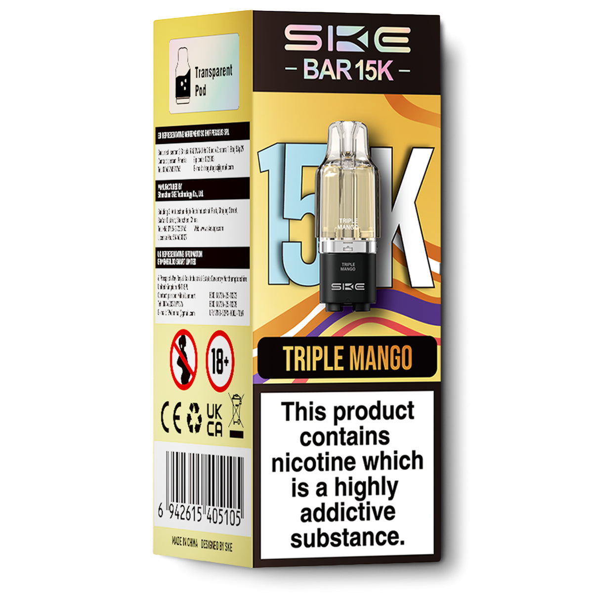 SKE Bar 15K Pods Triple Mango
