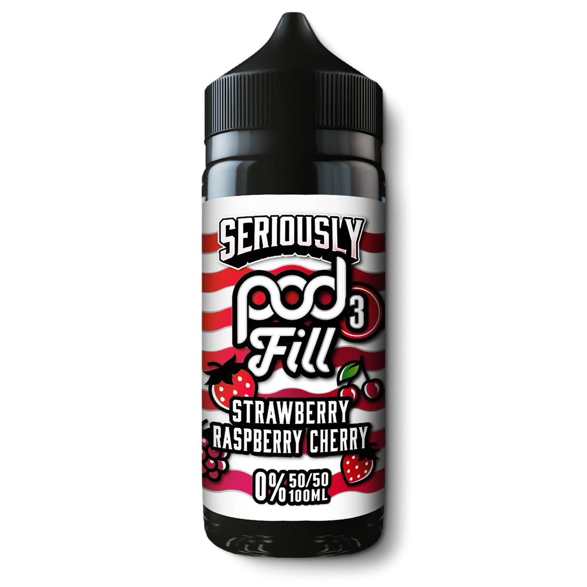 Seriously Pod Fill 3 100ml shortfill strawberry raspberry cherry flavour